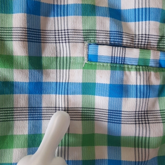 Nike Golf Dri Fit Shorts Multicolored Plaid Blue Green Mens Size 36.    READ - Picture 10 of 15